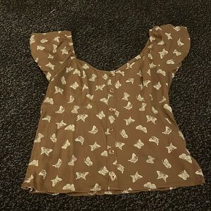 Cute brown butterfly top